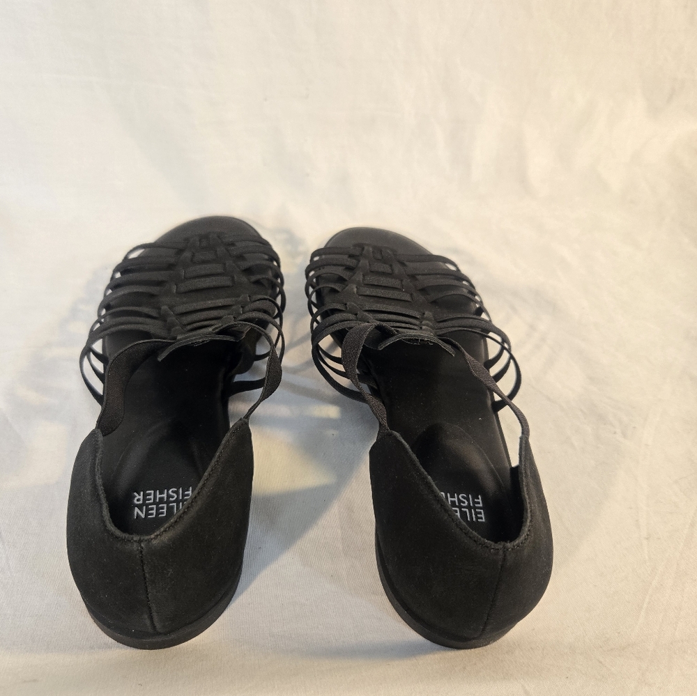 Eileen Fisher Shoes Women's 9.5 Rato Sandals Black Elastic Band New - Picture 3 of 4